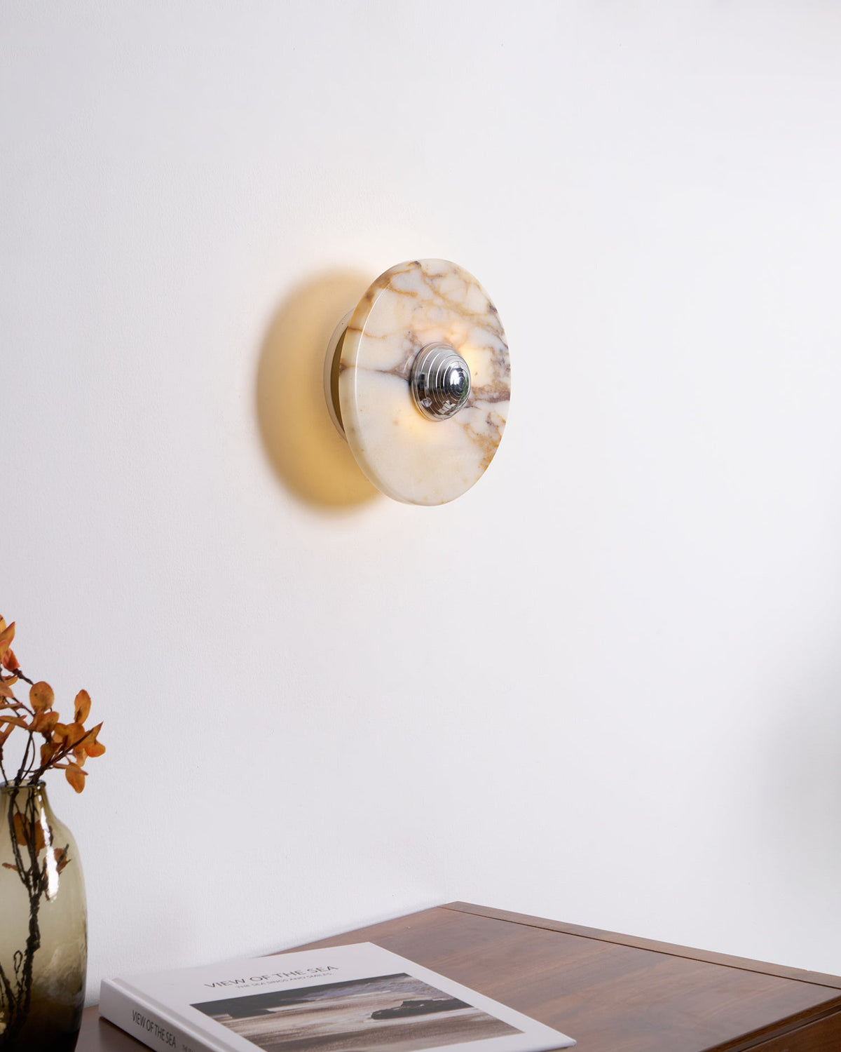 Lampada da parete in marmo disco LED moderna con luce a più colori