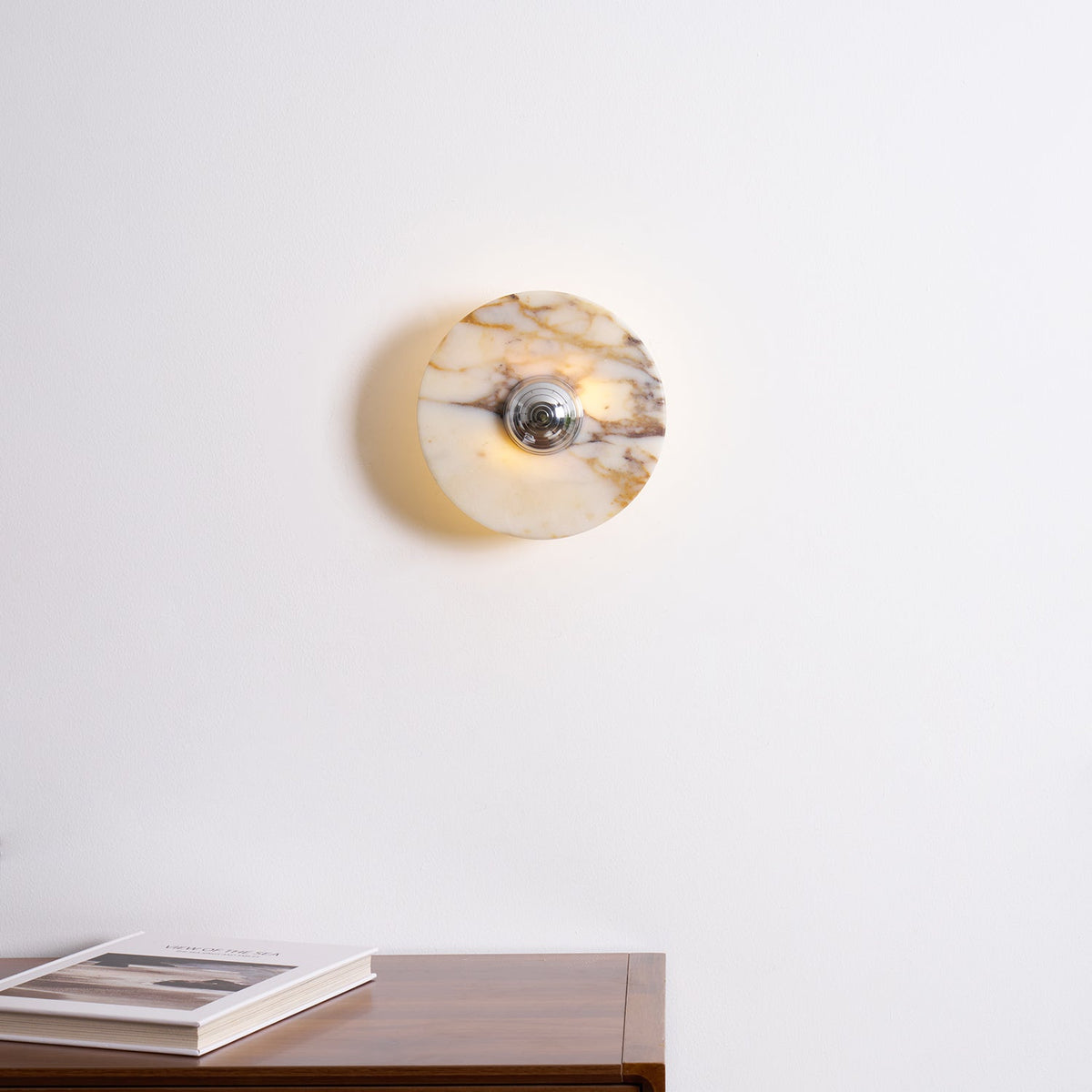 Lampada da parete in marmo disco LED moderna con luce a più colori