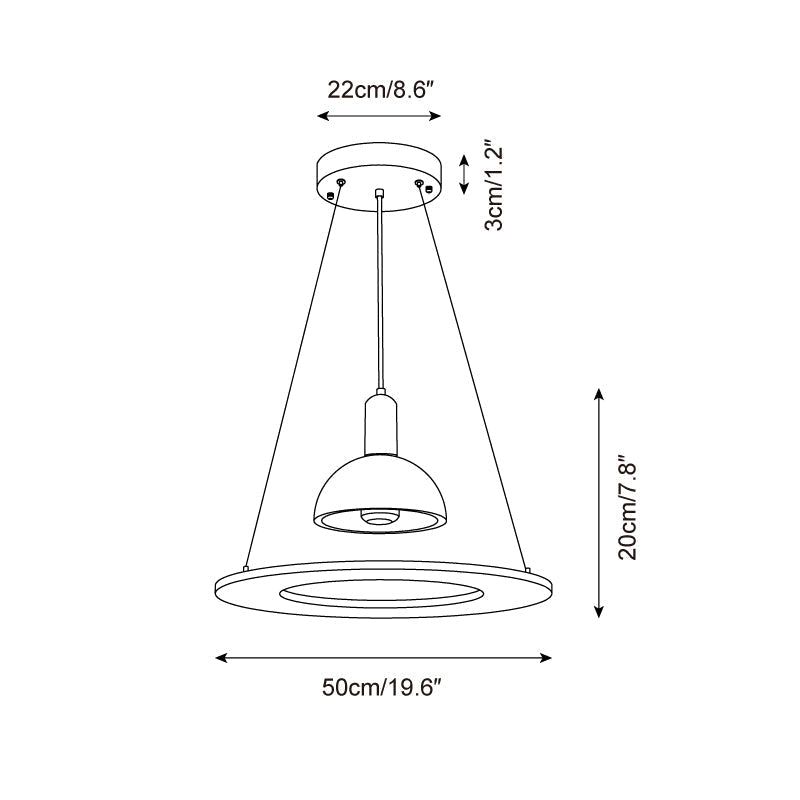 Valenise travertino Dome & Ring lampada a sospensione