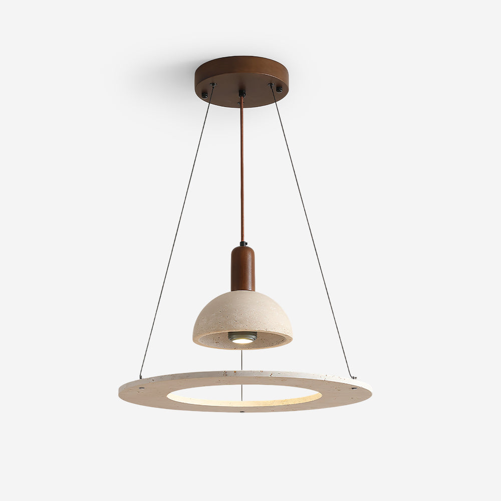 Valenise travertino Dome & Ring lampada a sospensione