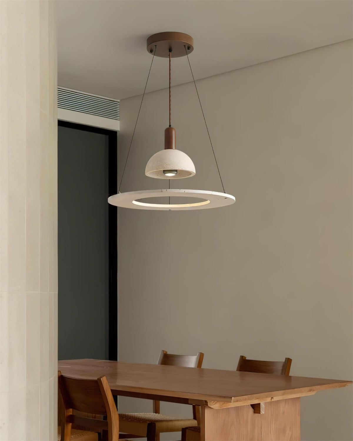 Valenise travertino Dome & Ring lampada a sospensione