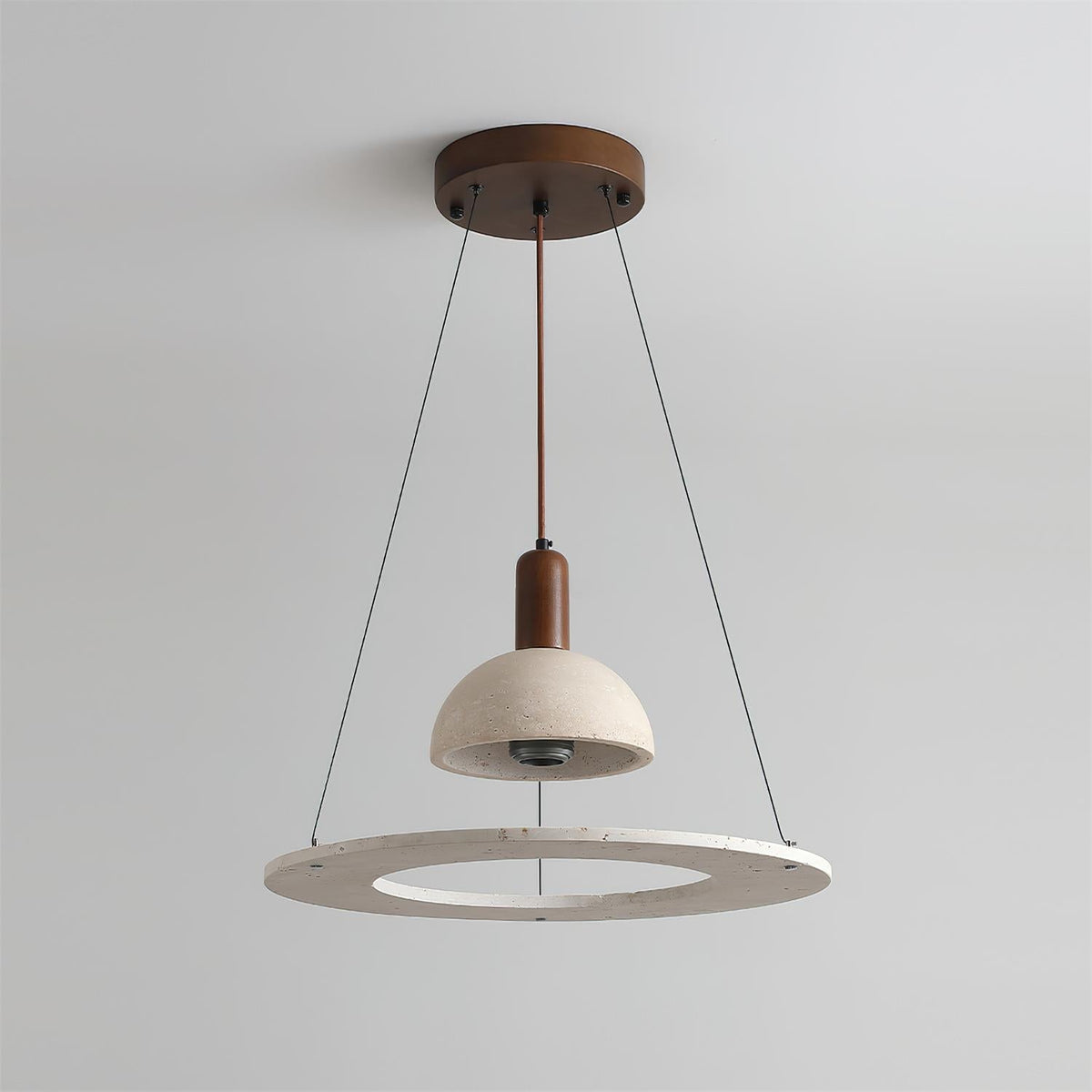 Valenise travertino Dome & Ring lampada a sospensione