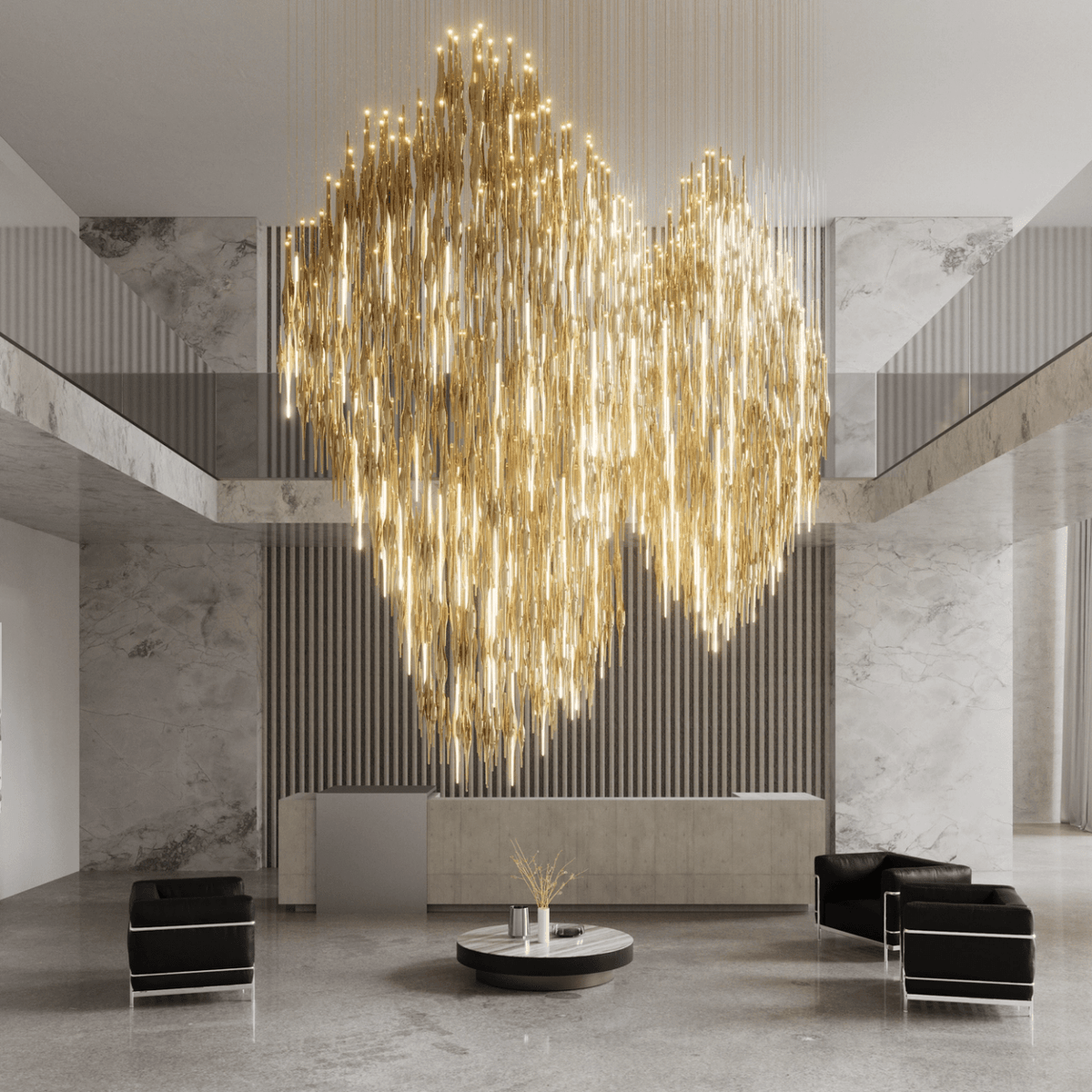 HydroDrop Amber Grand Cascade lampadario in vetro