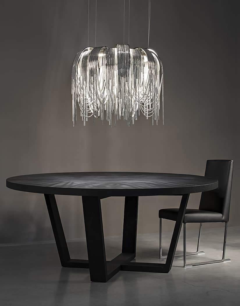 Tarien lampadario a Catene Stratificate in Nichel lusso