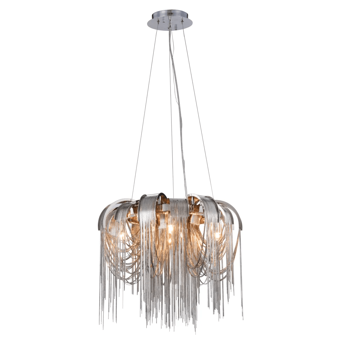 Tarien lampadario a Catene Stratificate in Nichel lusso