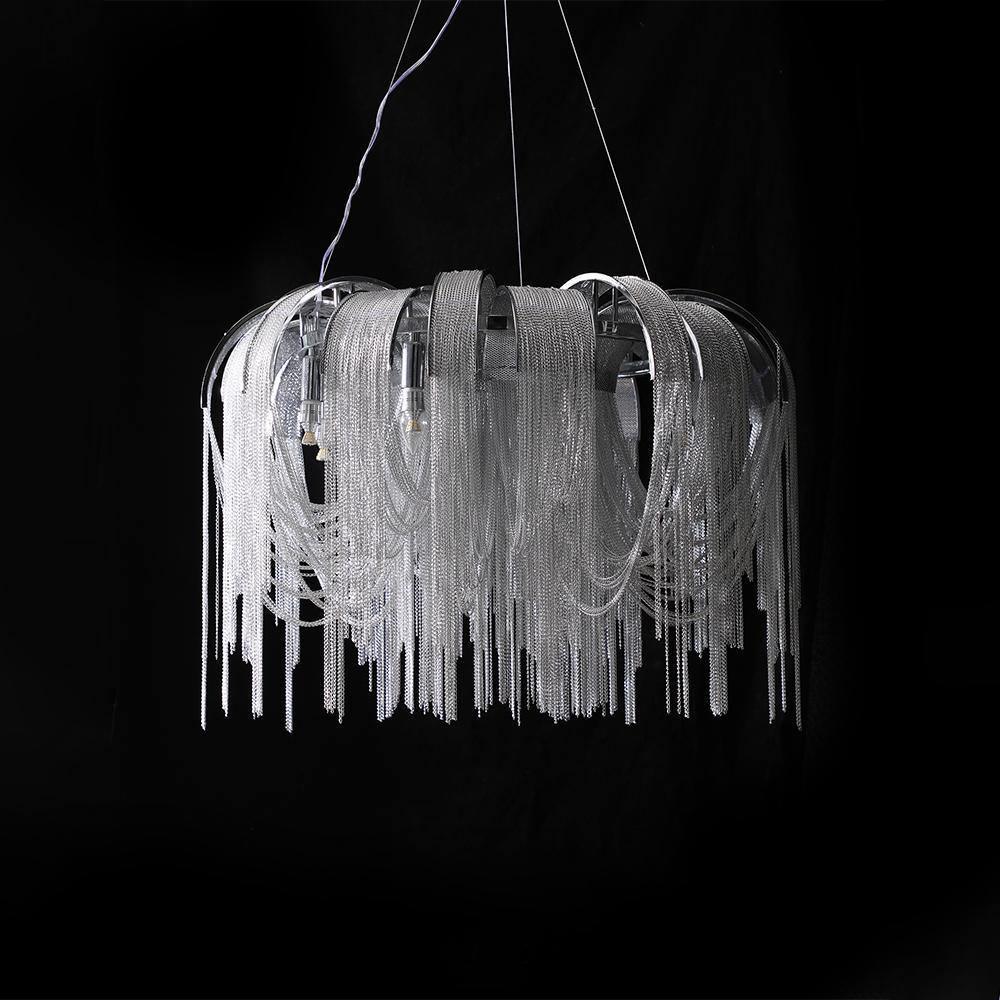 Tarien lampadario a Catene Stratificate in Nichel lusso