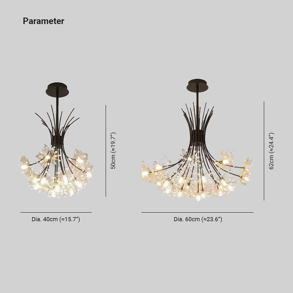 Arisha Moderna Arte Deco Lampada a Sospensione Sputnik Metallo/Acrilico Nero/Oro