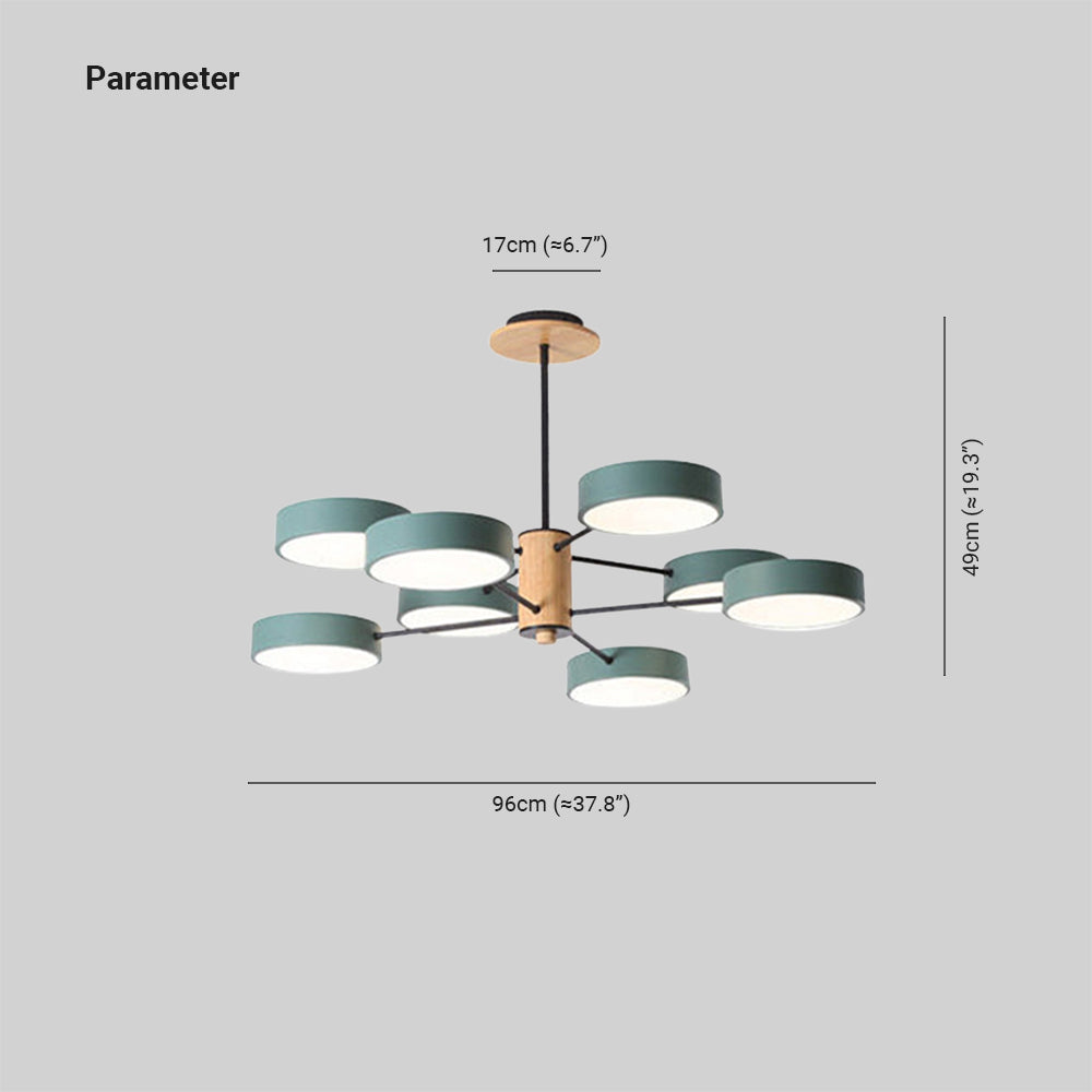 Arisha Moderna LED Design Lampada a Sospensione Metallo Legno Grigio/Verde Soggiorno/Camera da Letto