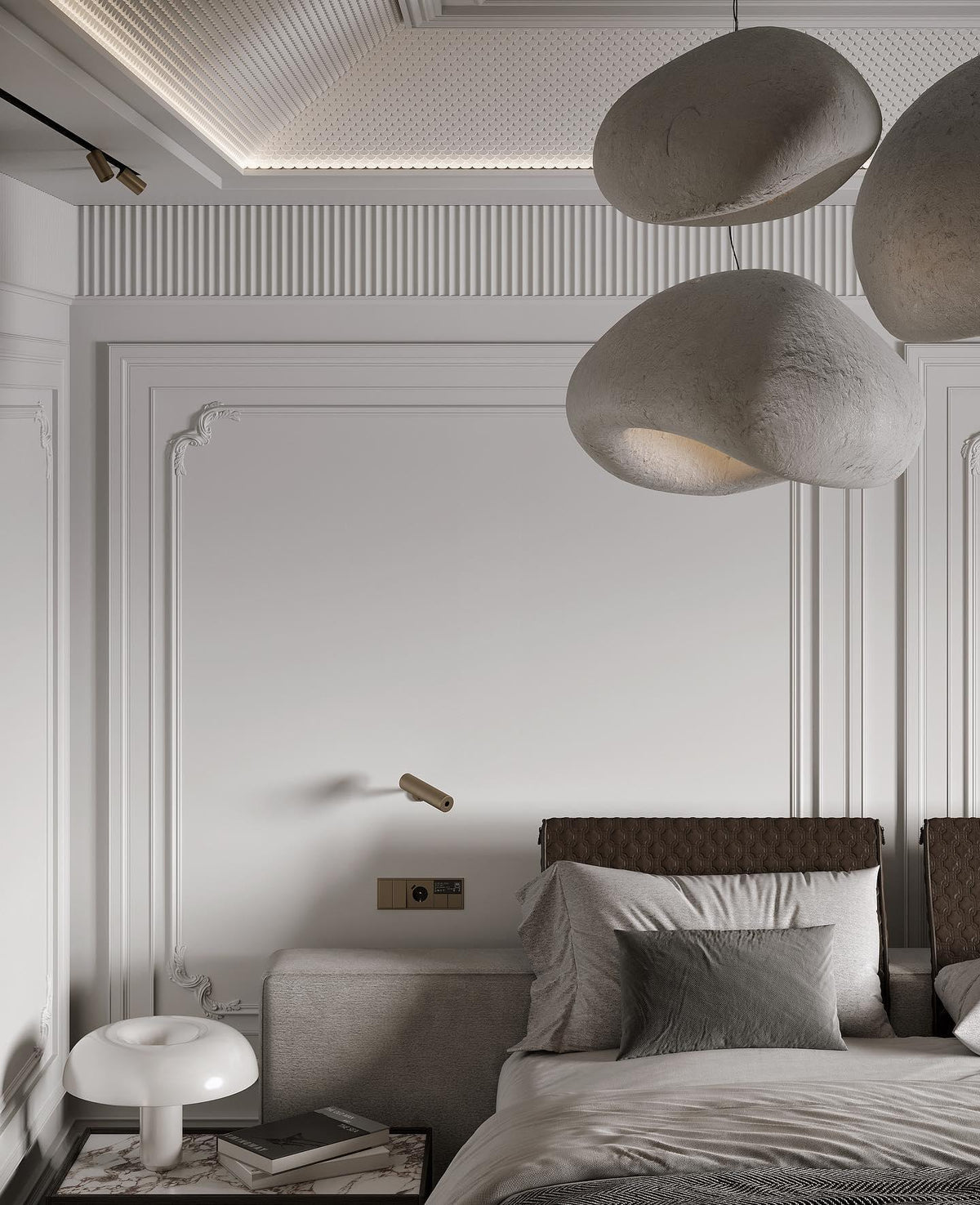 Lampadario Wabi-Sabi grappolo di Ciottoli Forma organica minimalista Artistico