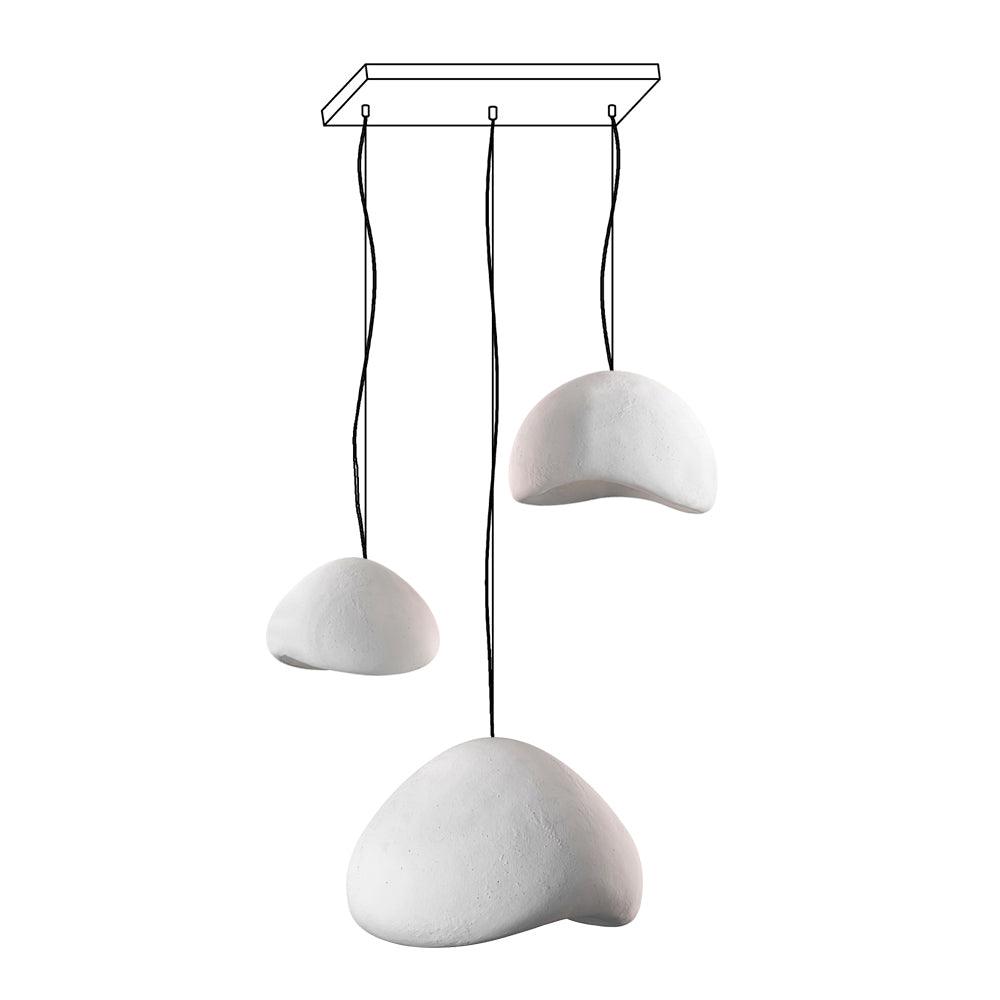 Lampadario Wabi-Sabi grappolo di Ciottoli Forma organica minimalista Artistico