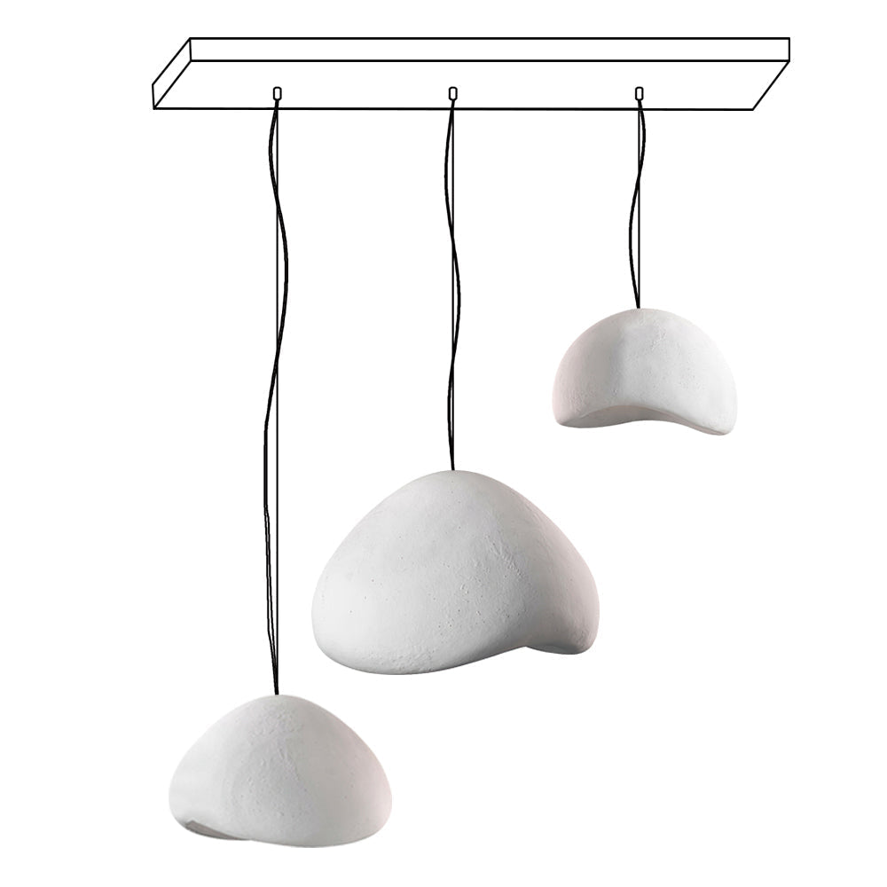 Lampadario Wabi-Sabi grappolo di Ciottoli Forma organica minimalista Artistico