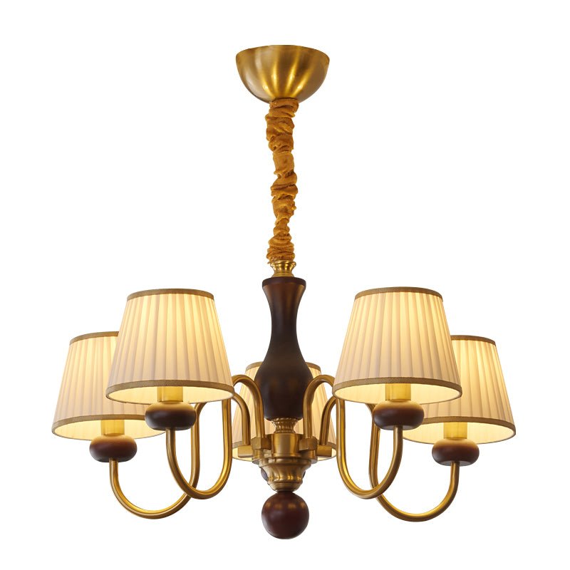 Erthaos lampadario Eleganza Tradizionale in tessuto Pleat con legno