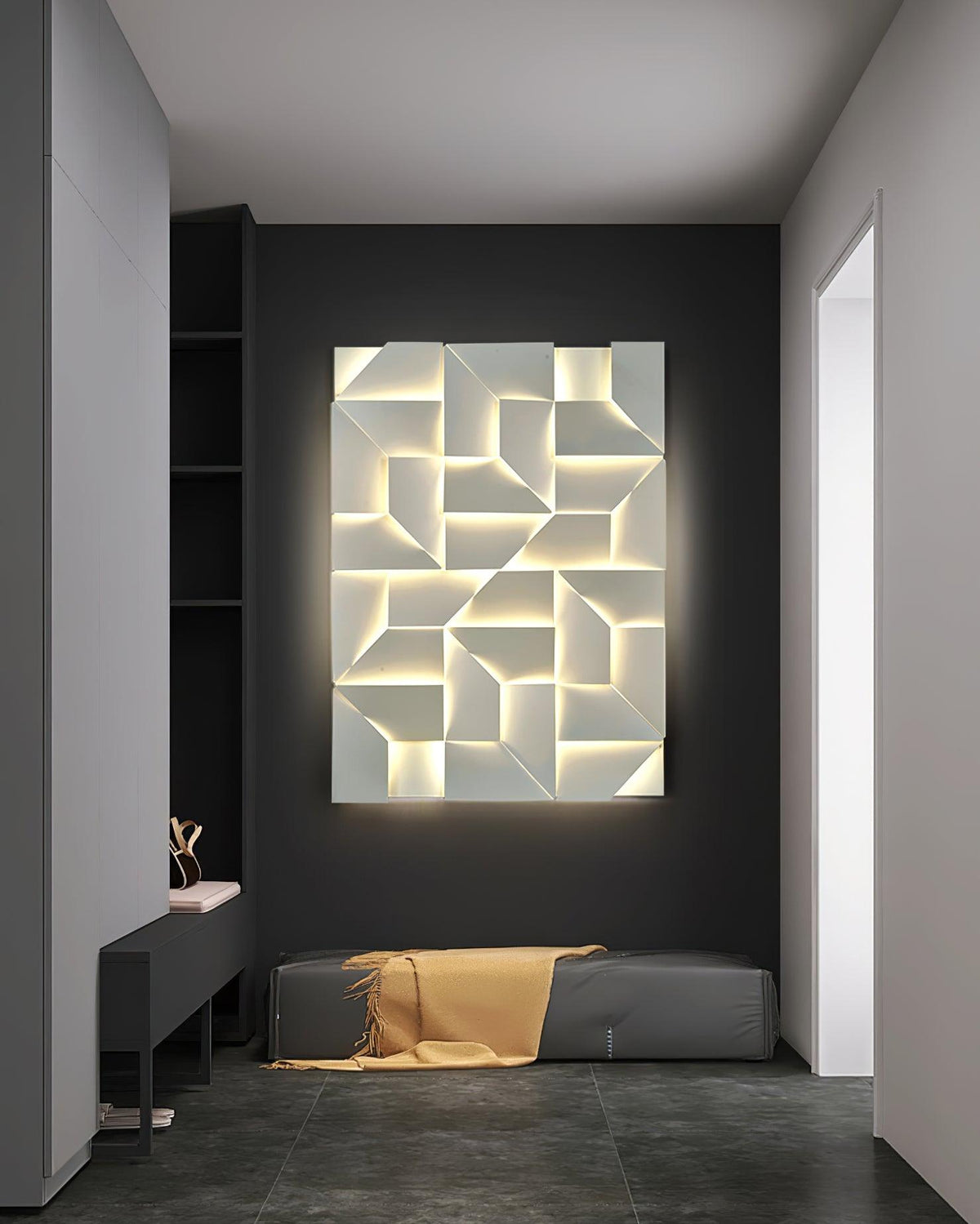 Applique Appliche 3D Pannelli geometrici a strati con luce artistica e regolazione tramite telecomando moderna