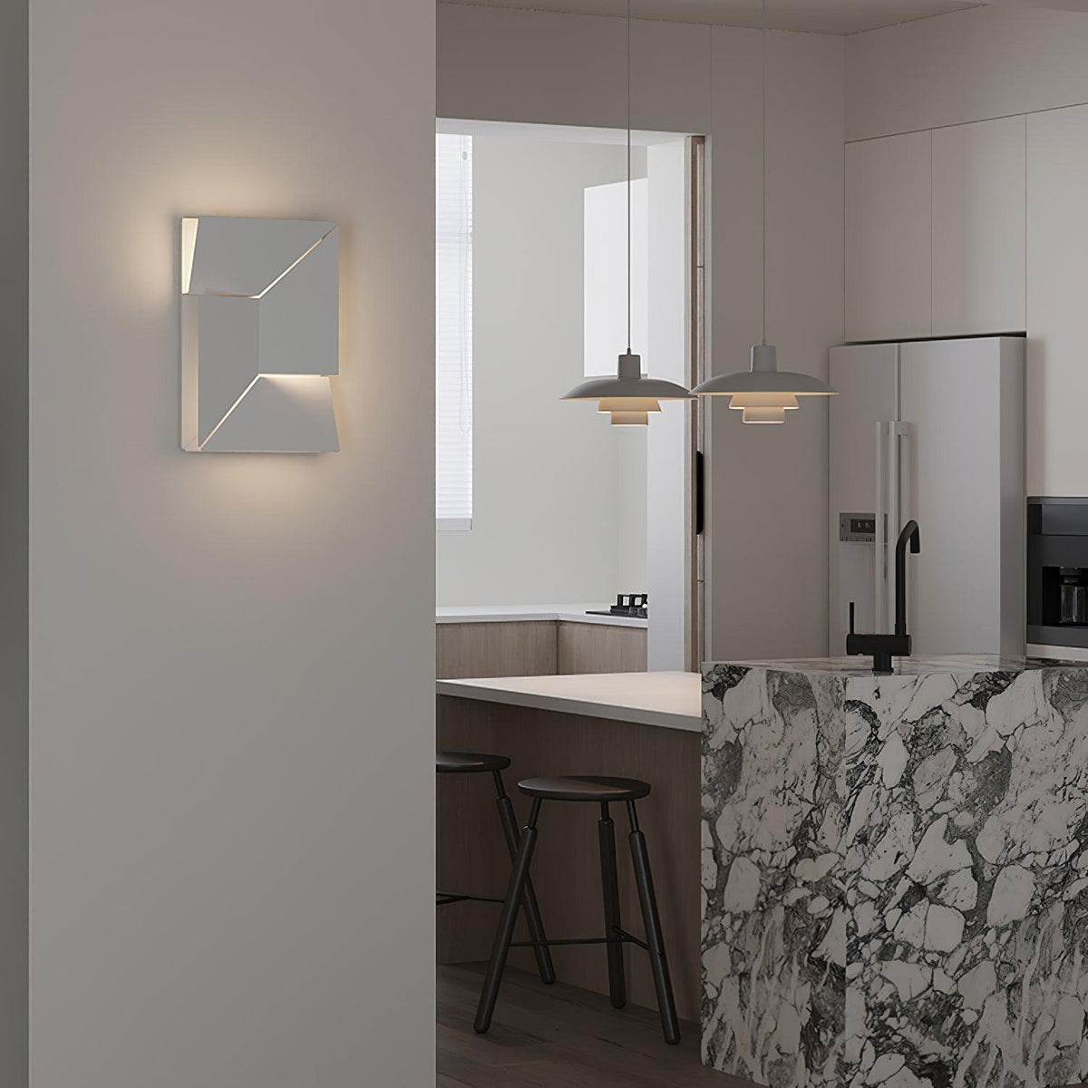 Applique Appliche 3D Pannelli geometrici a strati con luce artistica e regolazione tramite telecomando moderna