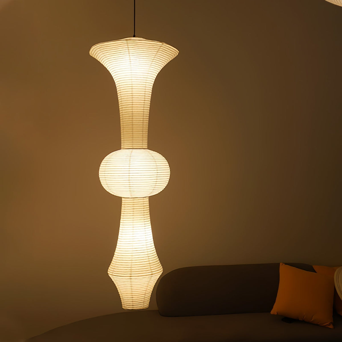 Lunirena lampada a sospensione Washi Paper E per soggiorno