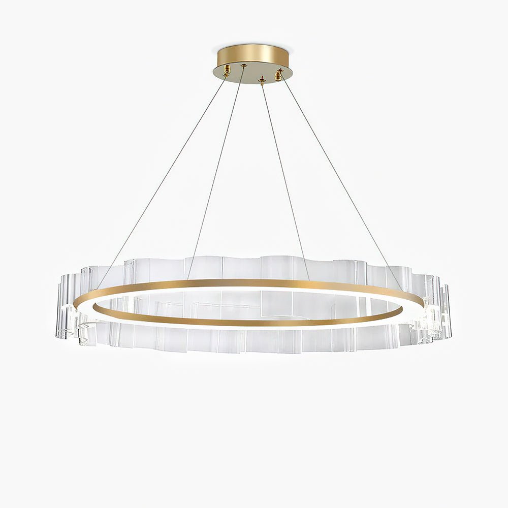 Acoustic lampadario Postmoderno di lusso con Motivo Onde d'Acqua in vetro
