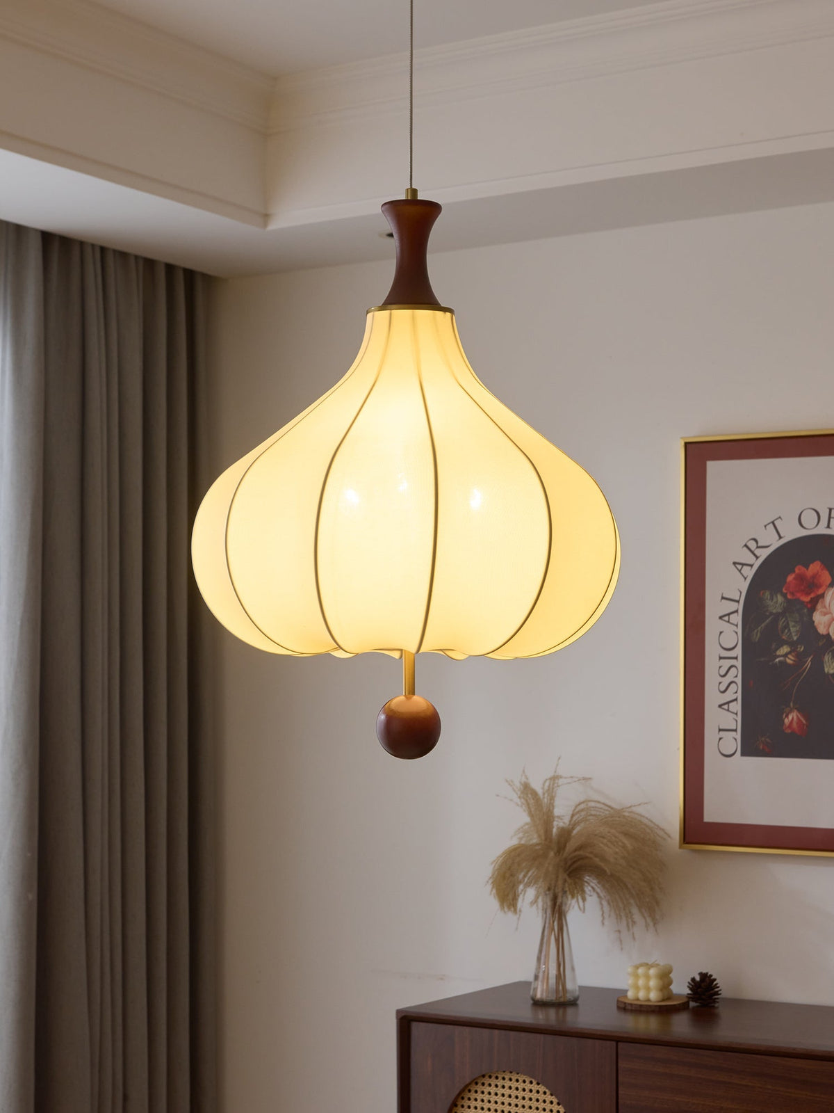 Mymira lampada a sospensione in legno Eleganza Tradizionale