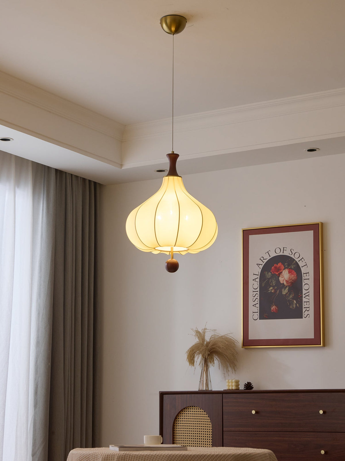 Mymira lampada a sospensione in legno Eleganza Tradizionale