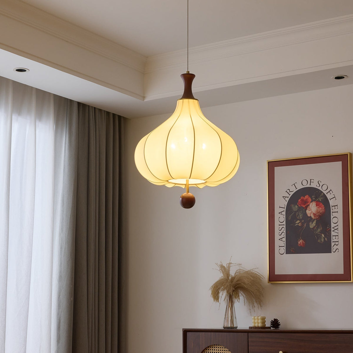 Mymira lampada a sospensione in legno Eleganza Tradizionale