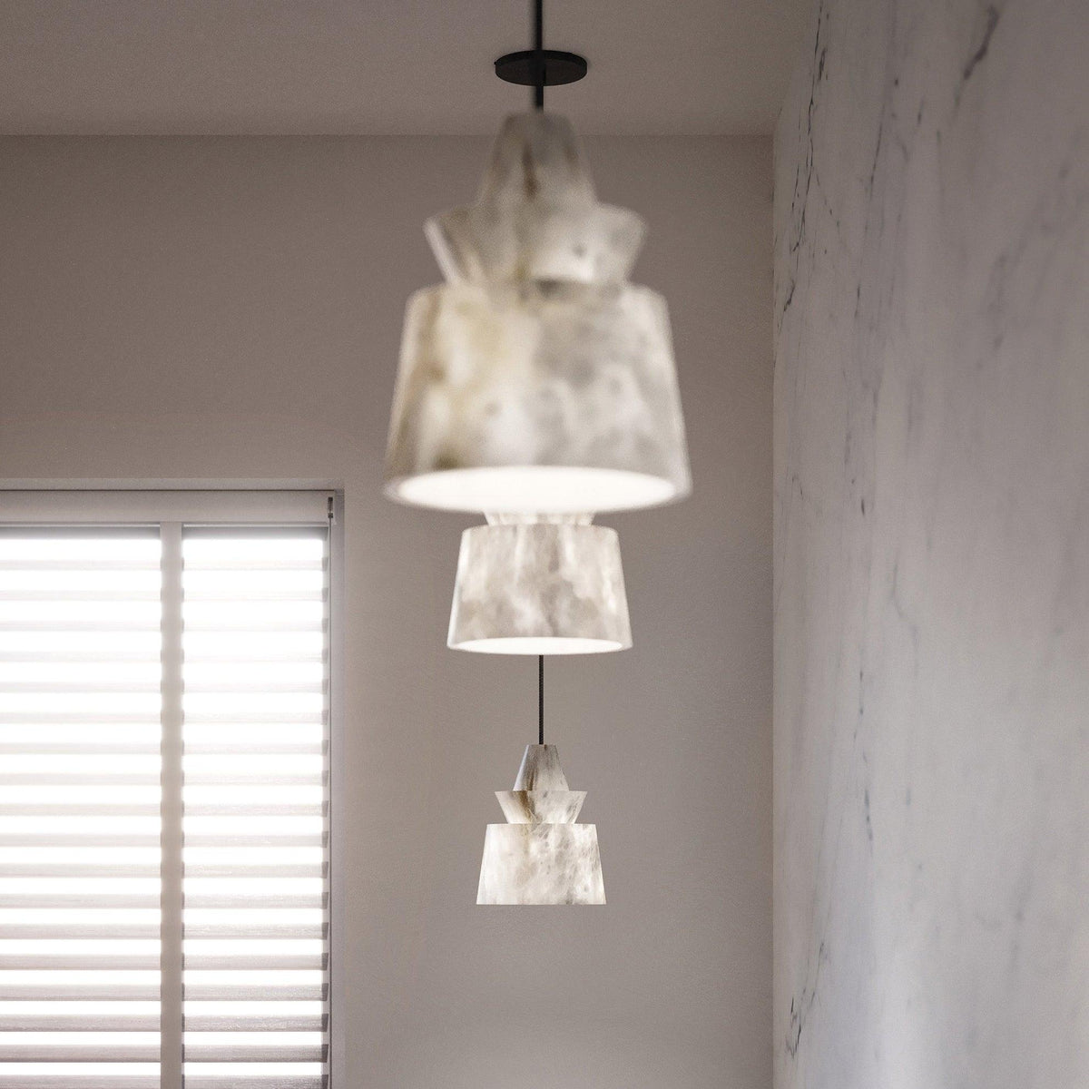 Curineth lampada a sospensione minimalista in alabastro