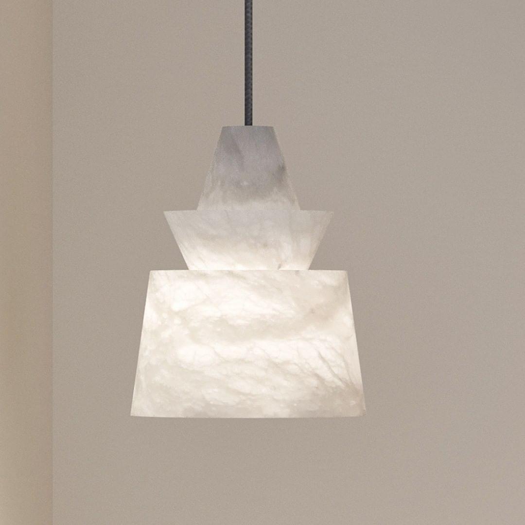 Curineth lampada a sospensione minimalista in alabastro