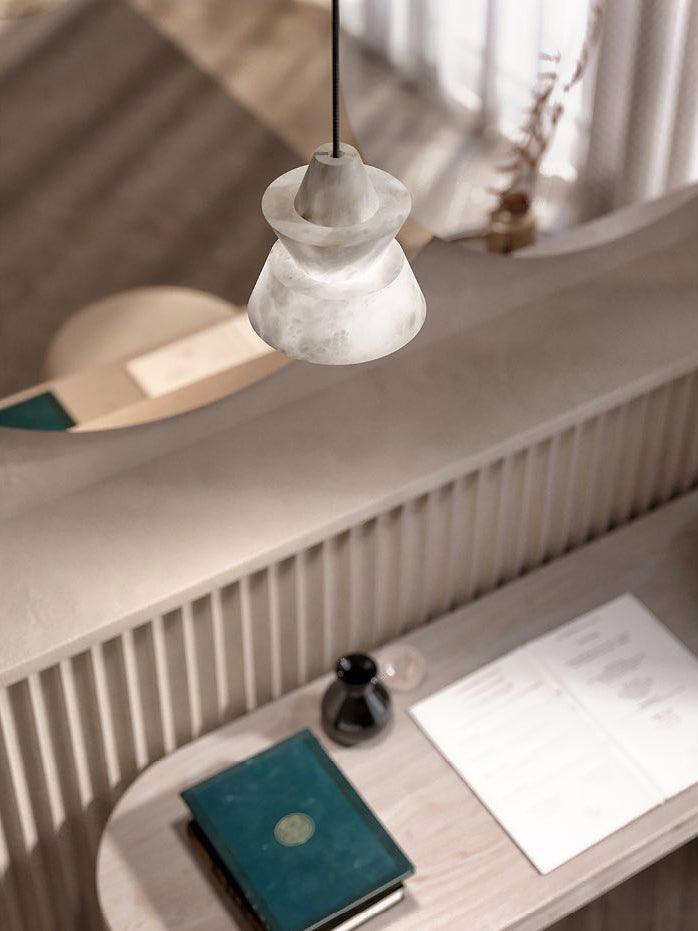Curineth lampada a sospensione minimalista in alabastro