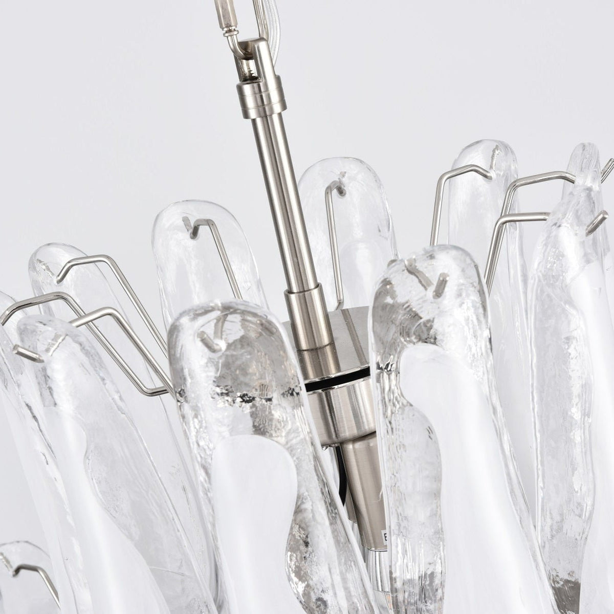 Eirivine lampadario petali in vetro bianco