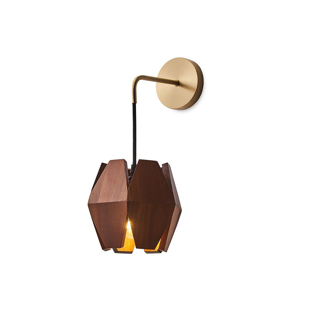 Lampada da parete Geometrica in legno con Paralume, luce Calda, Design minimalista Nordico