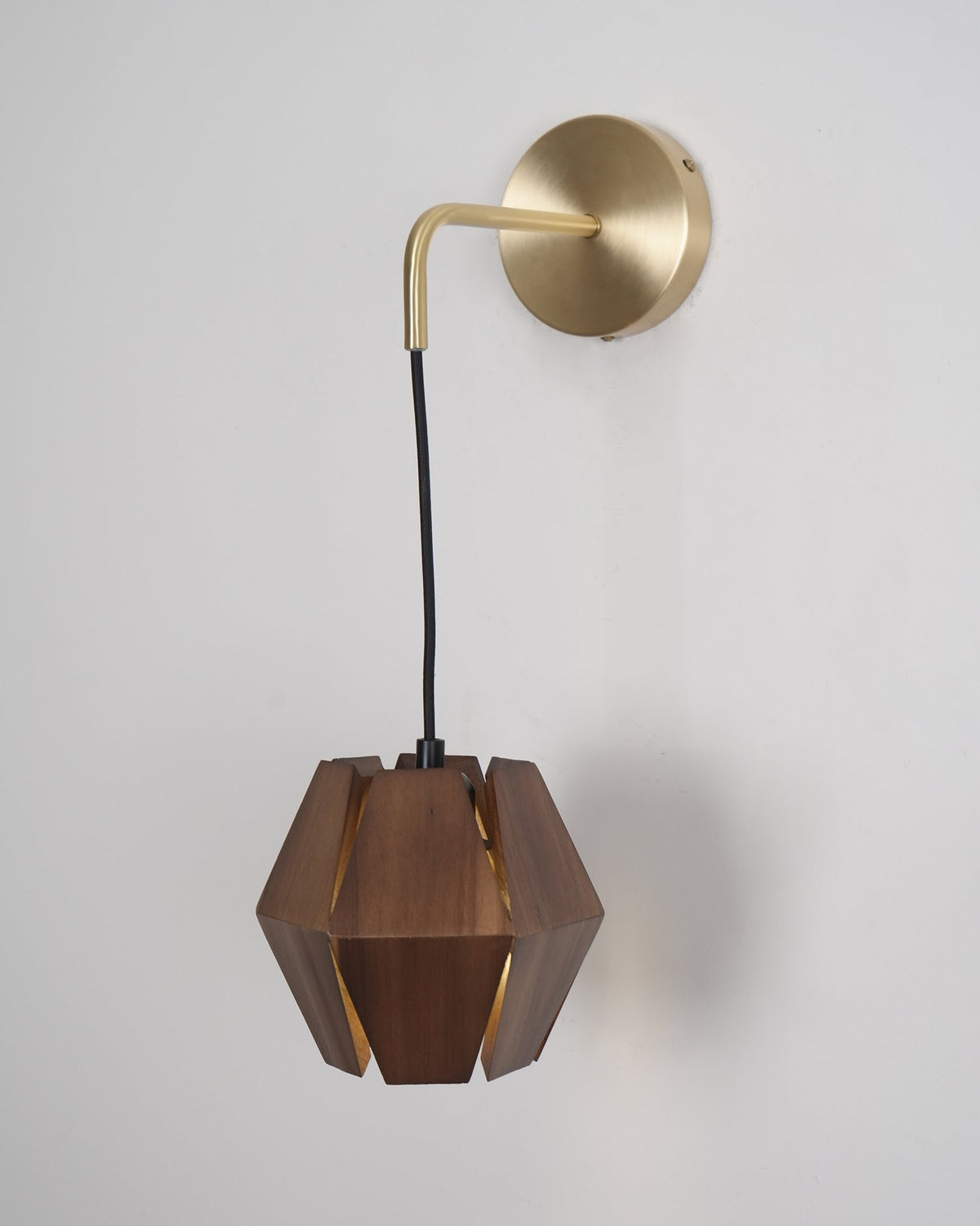 Lampada da parete Geometrica in legno con Paralume, luce Calda, Design minimalista Nordico