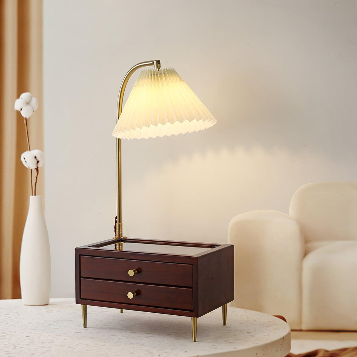 Fold lampada da tavolo in tessuto classico