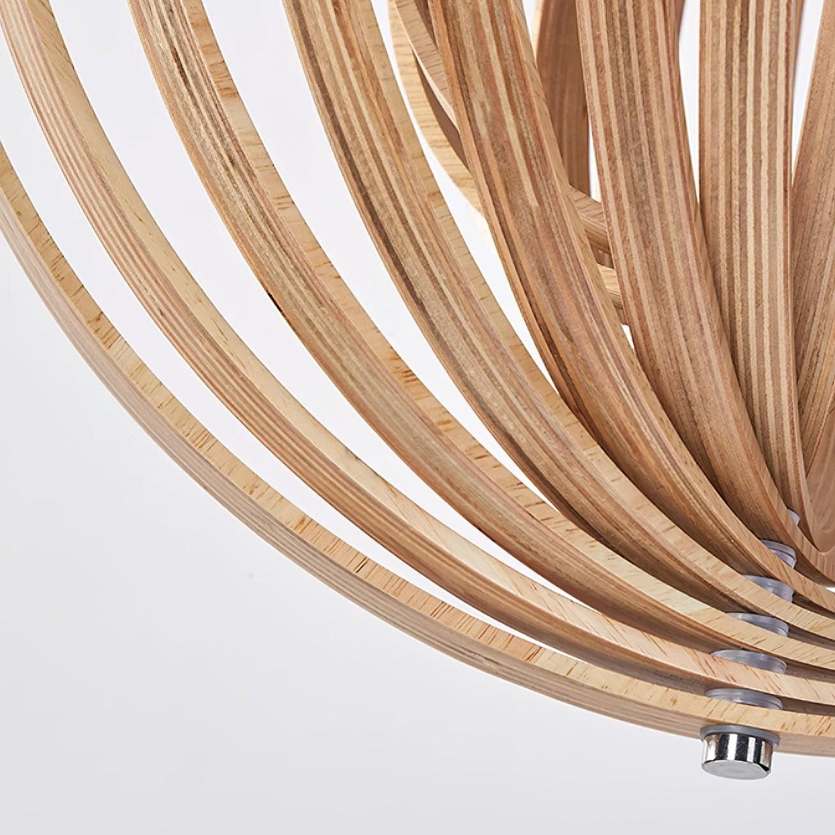 Lampada a sospensione legno Anelli sfera organica minimalista Ambiente