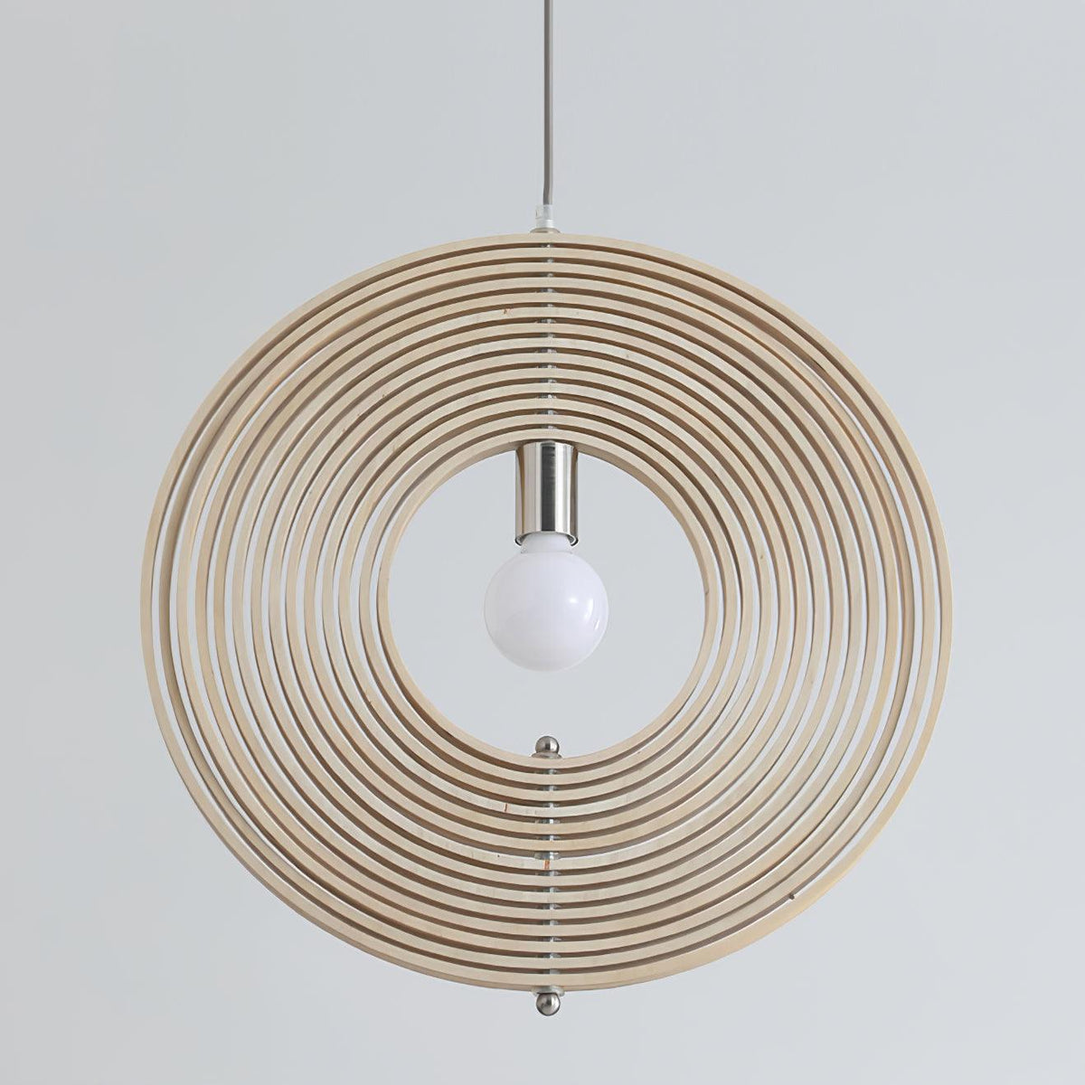 Lampada a sospensione legno Anelli sfera organica minimalista Ambiente