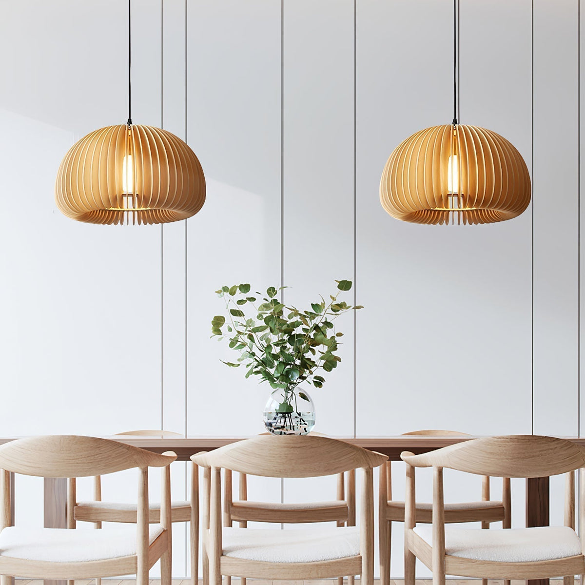 Doren lampada a sospensione legno Cupola a Forma di Zucca Nordica