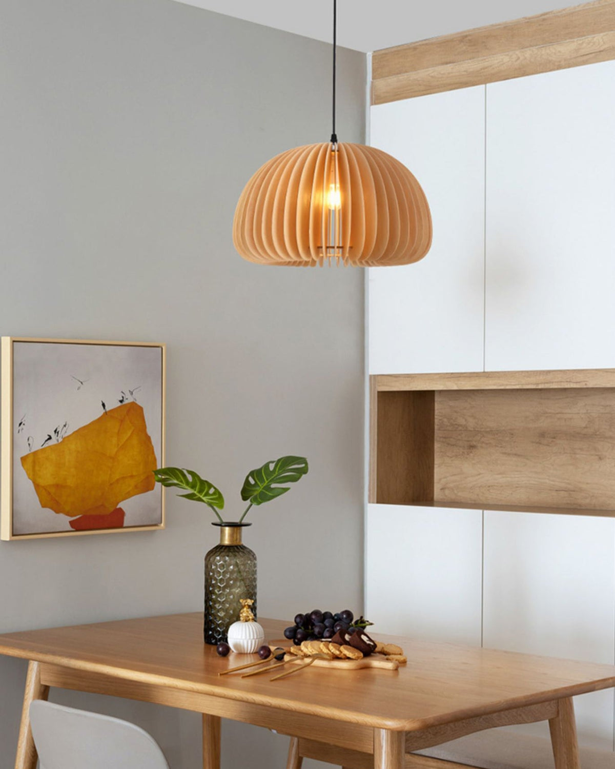 Doren lampada a sospensione legno Cupola a Forma di Zucca Nordica