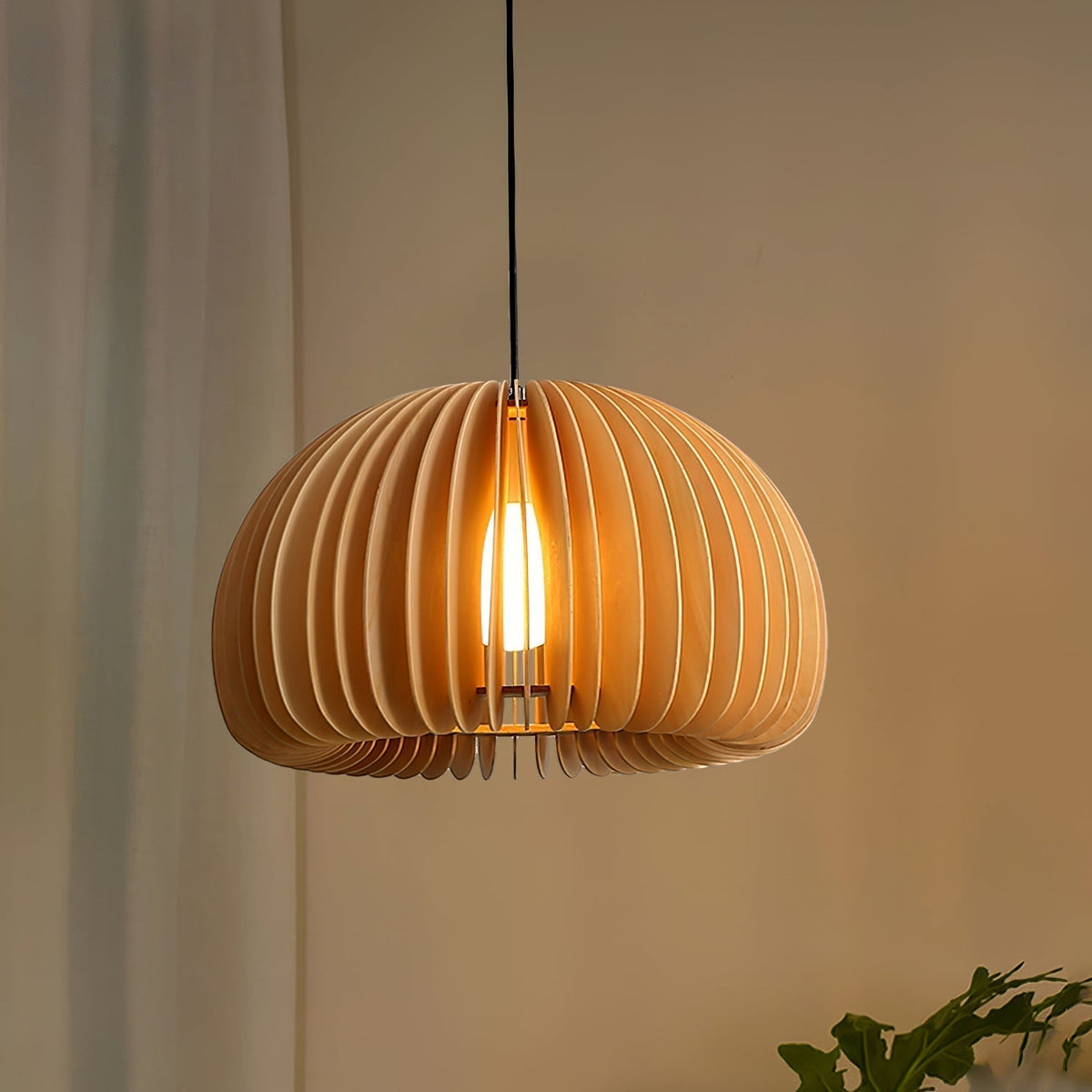 Doren lampada a sospensione legno Cupola a Forma di Zucca Nordica