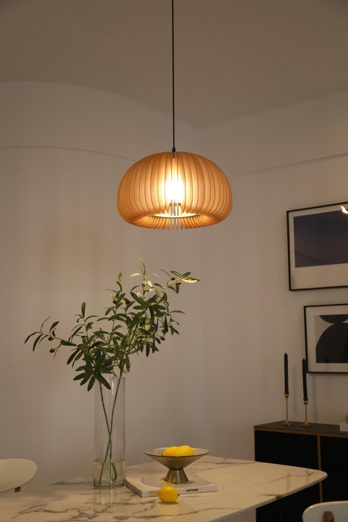 Doren lampada a sospensione legno Cupola a Forma di Zucca Nordica