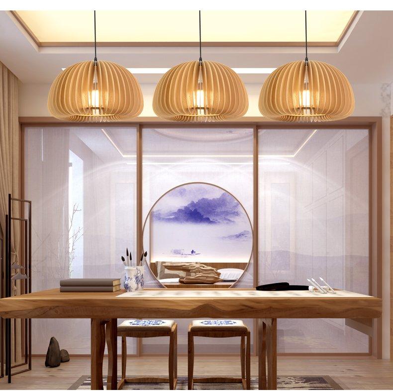 Doren lampada a sospensione legno Cupola a Forma di Zucca Nordica