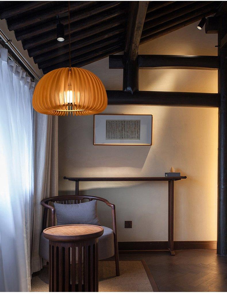 Doren lampada a sospensione legno Cupola a Forma di Zucca Nordica