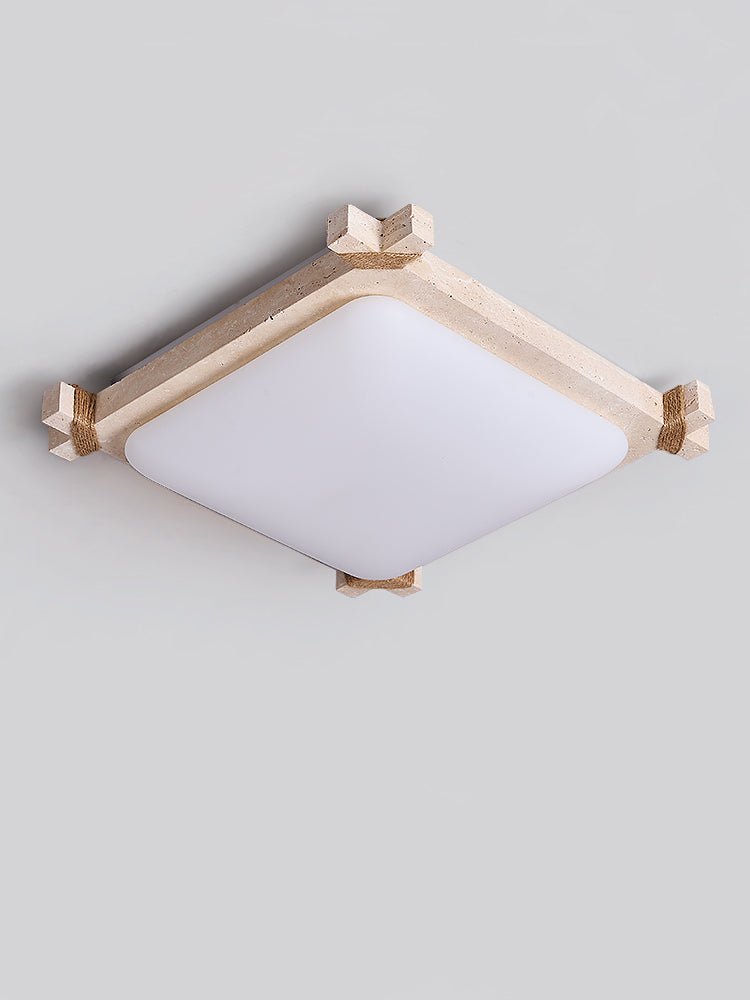 Arlo lampada da soffitto quadrata in travertino giallo