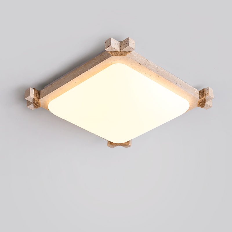 Arlo lampada da soffitto quadrata in travertino giallo
