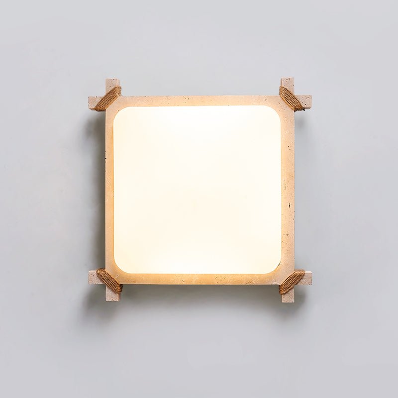 Arlo lampada da soffitto quadrata in travertino giallo