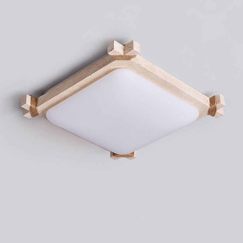 Arlo lampada da soffitto quadrata in travertino giallo
