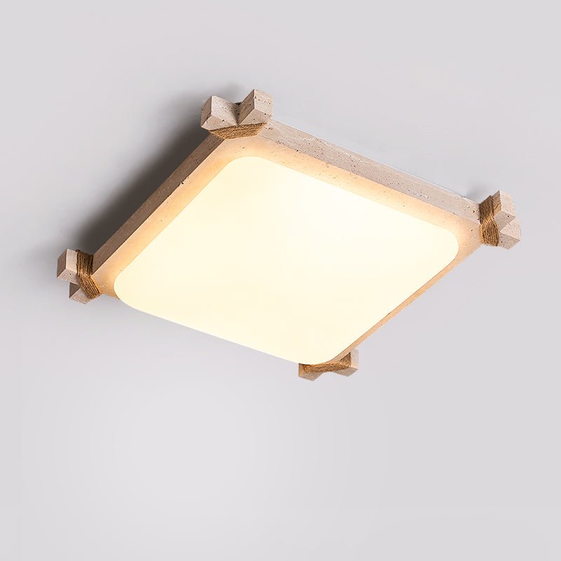 Arlo lampada da soffitto quadrata in travertino giallo