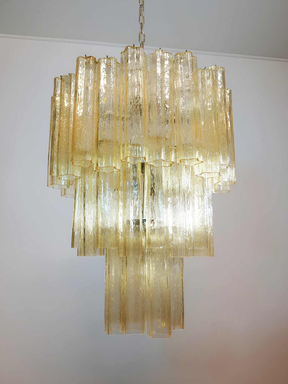 Eireraria lampadario Tubi in vetro Giallo Stratificato Caldo