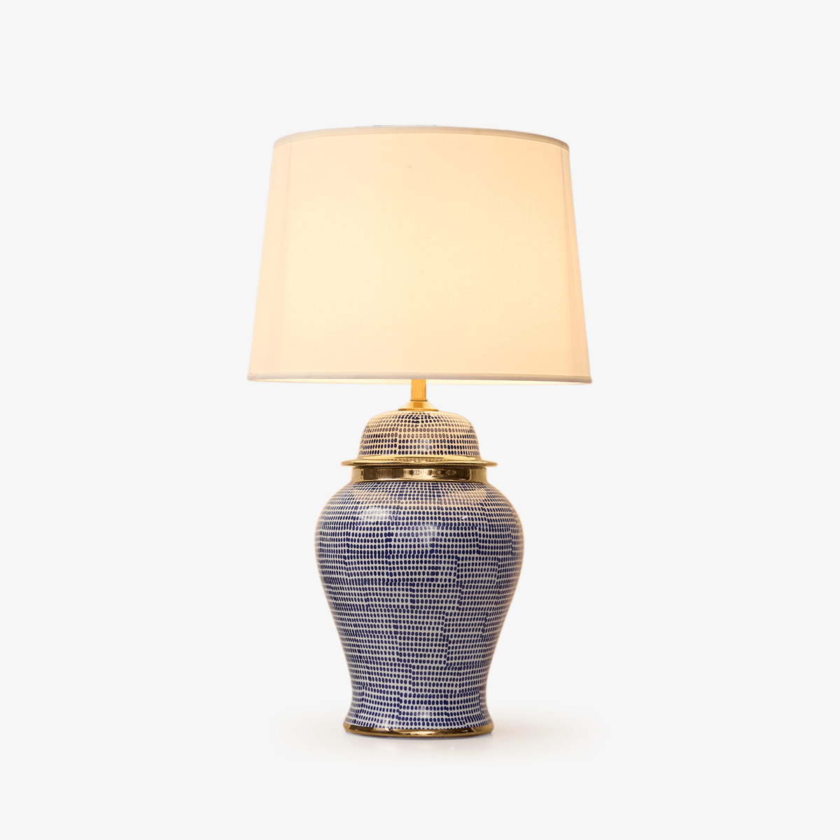Indigo lampada da tavolo con Motivo a Punti in Ceramica