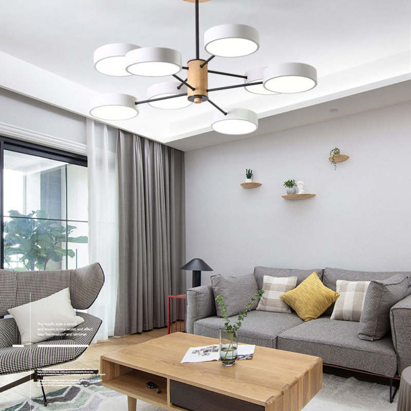 Arisha Moderna LED Design Lampada a Sospensione Metallo Legno Grigio/Verde Soggiorno/Camera da Letto