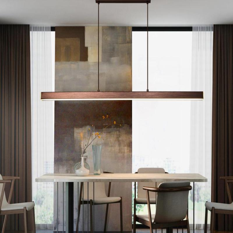 Arisha Moderna LED Lampada a Sospensione Metallo Nero/Marrone Lineare - Relic Pieces