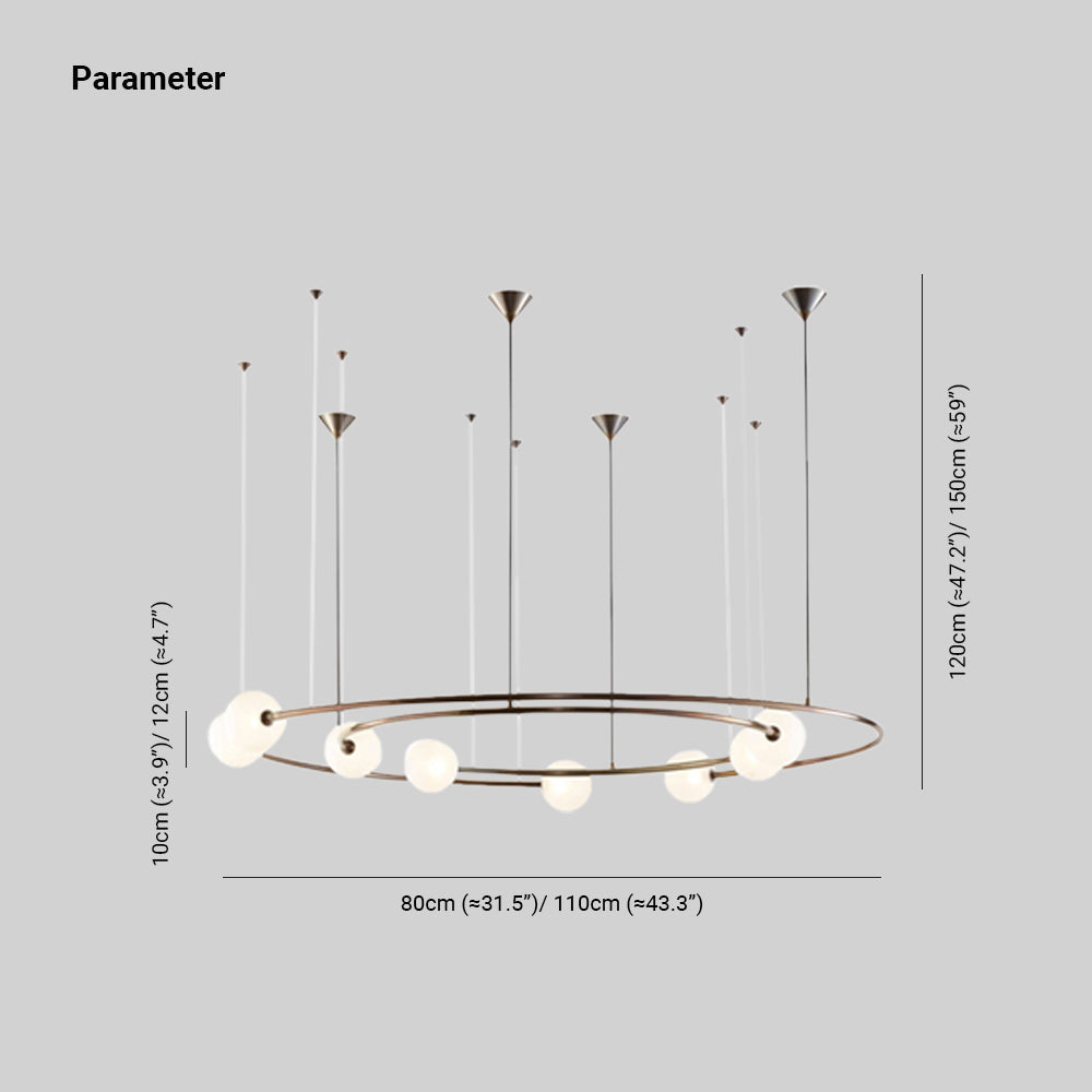 Valentina Design LED Lampada a Sospensione Nero/Oro Metallo/Vetro Camera da Letto