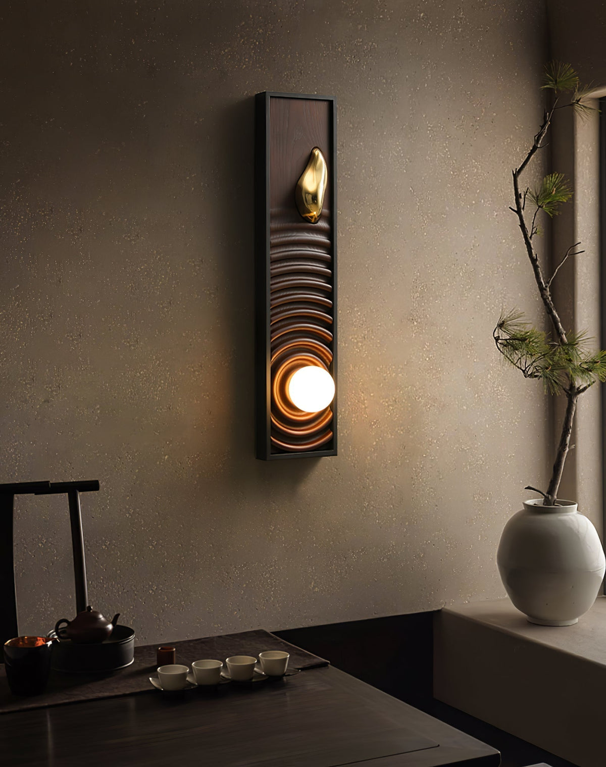 Caleb lampada da parete in legno vintage