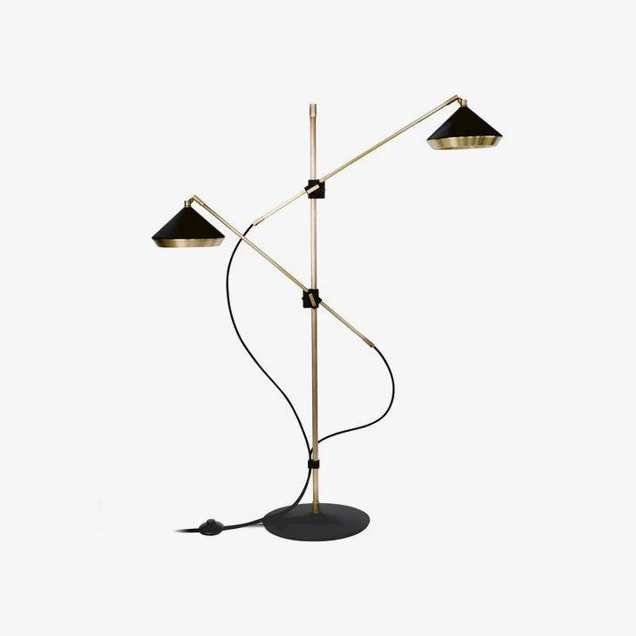 Mylirir lampada da terra Art Deco in ottone